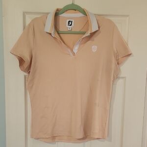 FootJoy Peach Fitted Polo Shirt Short Sleeve